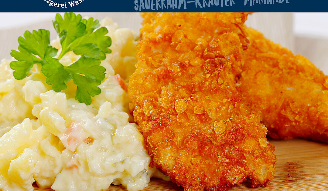 Rezeptidee: Gebackene Hähnchenbrust in einer Sauerrahm-Kräuter-Marinade ...